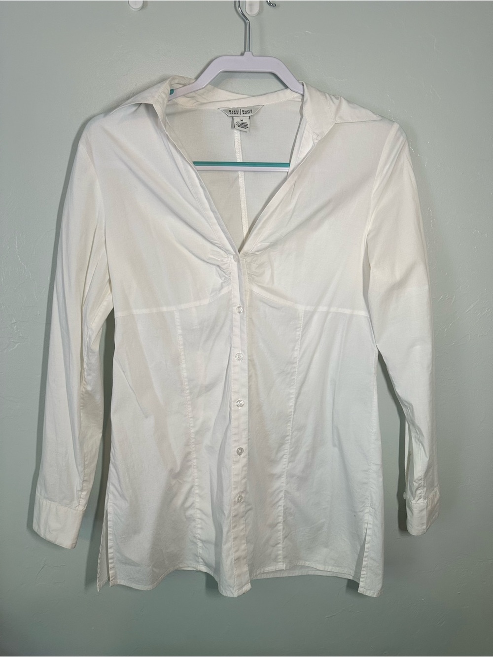 White Long Button Down Shirt